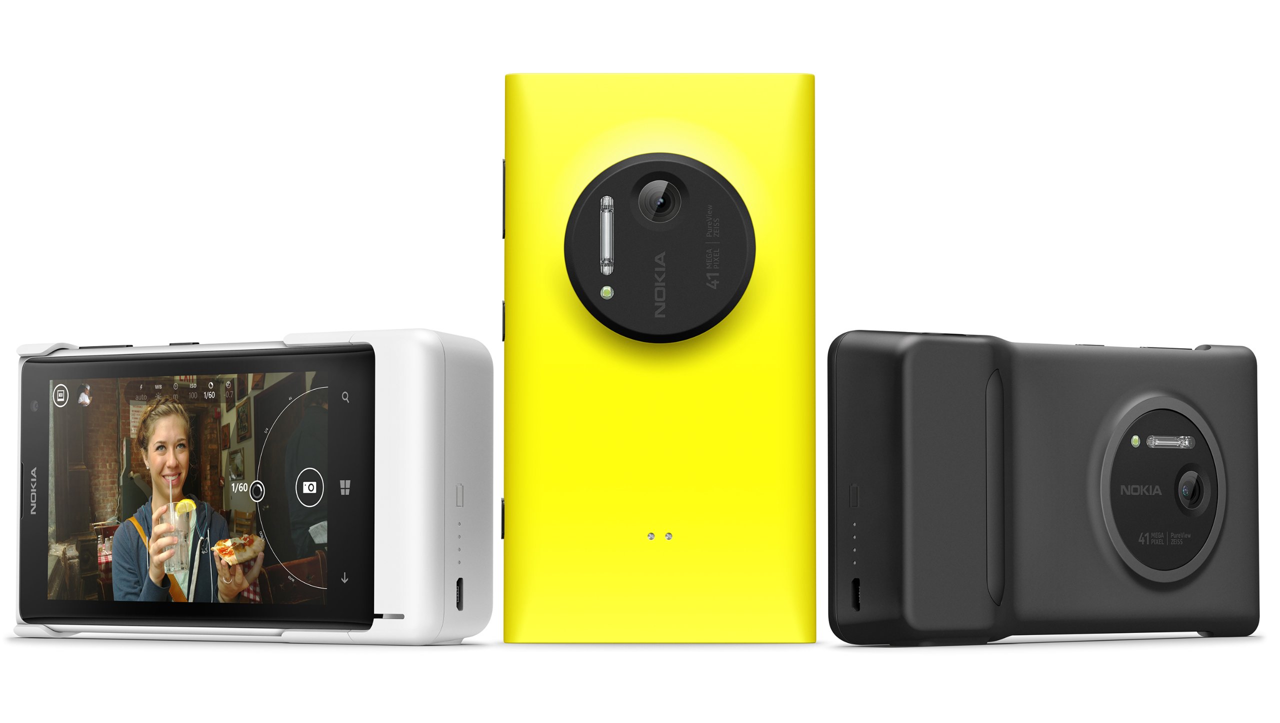 Nokia Lumia 1020 için orijinal PD-95GBK kamera Grip kılıf/Case PD